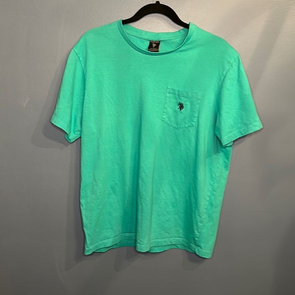 US Polo Assn. Short Sleeve Tee with Pocket Green Size  L